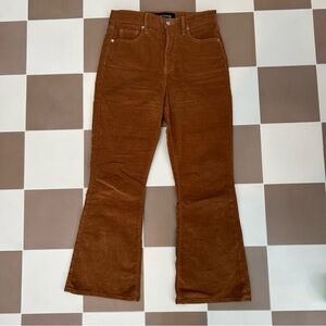 Veronica Beard Carson Jeans Womens Brown Ankle Flare Mini Corduroy Size 28